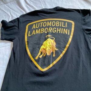 Supreme Black Tee with Yellow Lamborghini Logo
